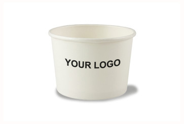 White soup bowl/ice cream tub with PLA coating, 8oz (240ml) | EB
