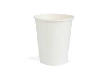 White coffee cup, PLA coated, 8oz/240ml