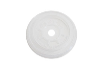 Flat perforated PLA lid for beer glass