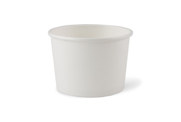 White soup bowl/ice cream tub, PLA coating, 8oz (240ml)