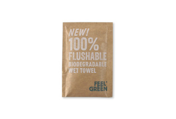 Towel, flushable (one-off), with lemon scent