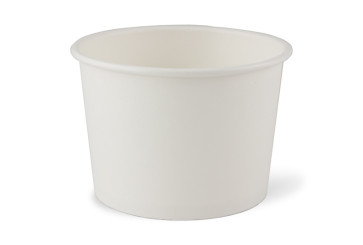 White soup bowl/ice cream tub, PLA coating, 16oz (450ml)