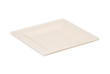 Square plate, natural, 20cm