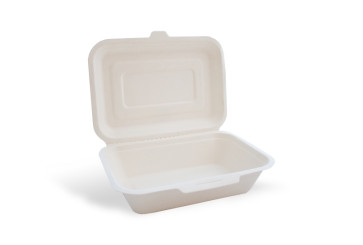 Menu box, 1 section, with lid (bagasse)