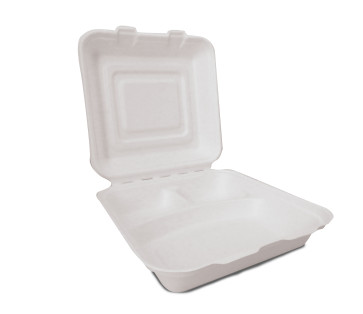 Menu box 3 compartments with lid large