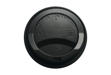 Black lid (PLA) for 10-12-16oz/300-360-480ml (coffee) cup