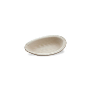 Palm leaf plate, egg shaped, 9 x 6cm