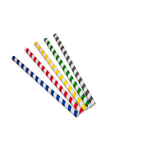 Paper straws, striped various colors, 21 cm