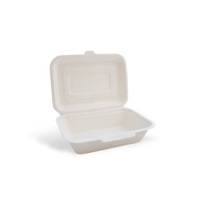 Menu box, 1 section, with lid (bagasse)