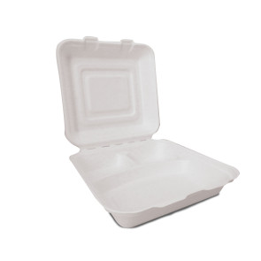 Menu box 3 compartments with lid large