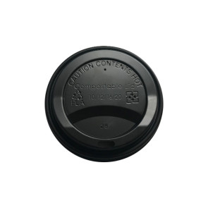 Black lid (PLA) for 10-12-16oz/300-360-480ml (coffee) cup